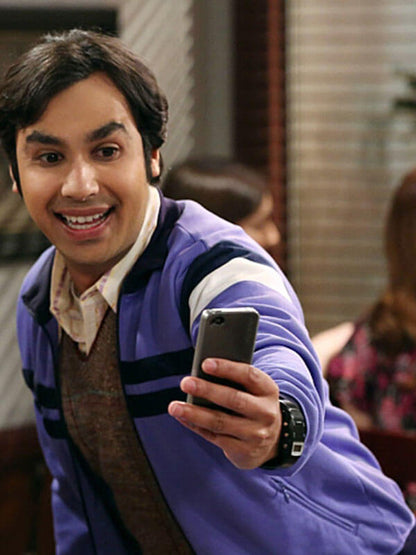 Raj Koothrappali Big Bang Theory Season 03 Purple Zip Up Jacket