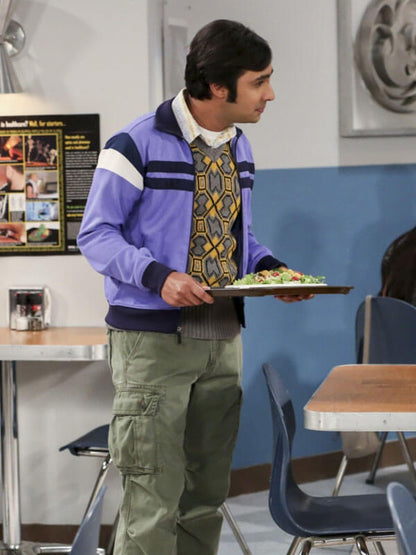 Raj Koothrappali Big Bang Theory Season 03 Purple Zip Up Jacket