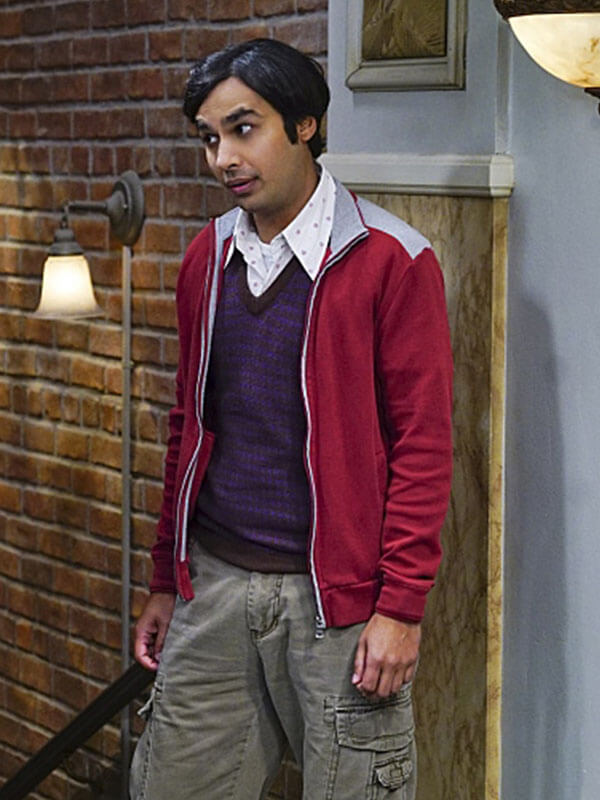Raj Koothrappali Big Bang Theory Season 03 Red Fleece Jacket