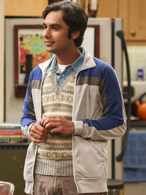Raj Koothrappali Big Bang Theory Season 03 White Track Jacket