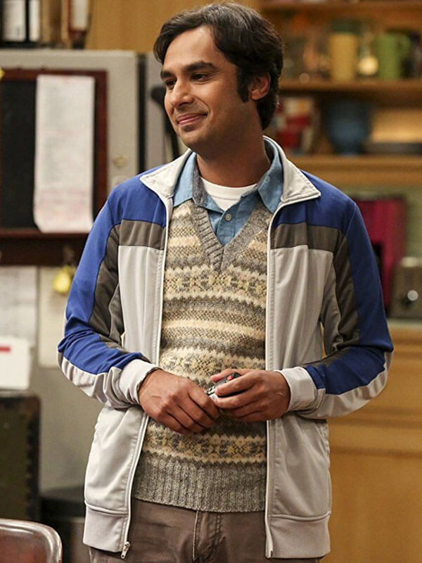 Raj Koothrappali Big Bang Theory Season 03 White Track Jacket