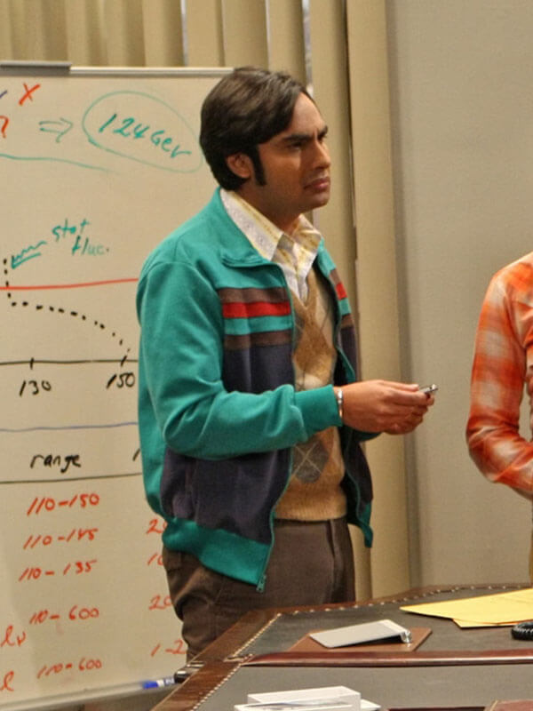 Raj Koothrappali Big Bang Theory Season 05 Green Windbreaker Jacket