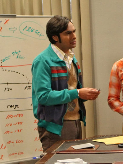 Raj Koothrappali Big Bang Theory Season 05 Green Windbreaker Jacket