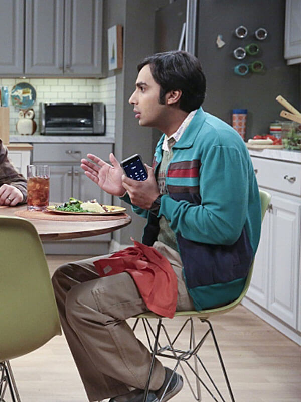 Raj Koothrappali Big Bang Theory Season 05 Green Windbreaker Jacket