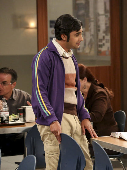 Raj Koothrappali Big Bang Theory Season 05 Purple Track Jacket