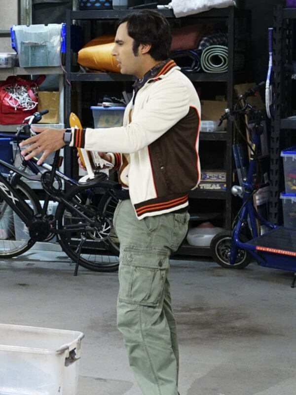 Raj Koothrappali Big Bang Theory Season 05 White Bomber Jacket