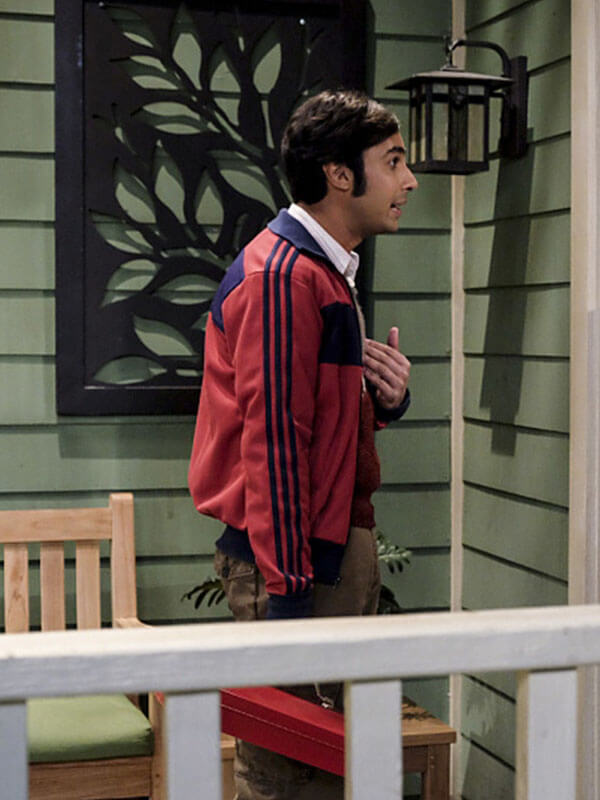 Raj Koothrappali Big Bang Theory Season 09 Red Zip Up Jacket