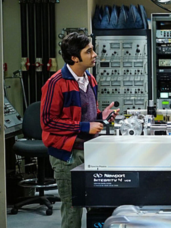 Raj Koothrappali Big Bang Theory Season 09 Red Zip Up Jacket