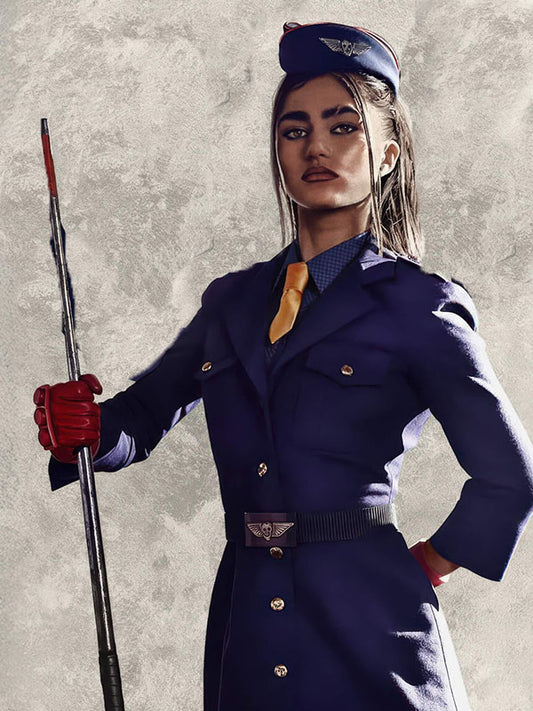 Rayna Vallandingham Street Figther 2026 Blue Overcoat