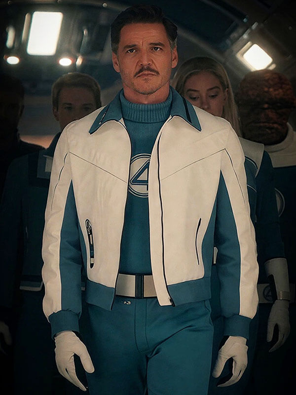 Reed Richards Avenger Doomsday 2026 White Leather Jacket