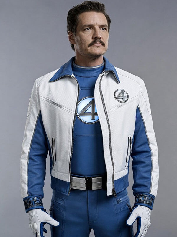 Reed Richards Avenger Doomsday 2026 White Leather Jacket