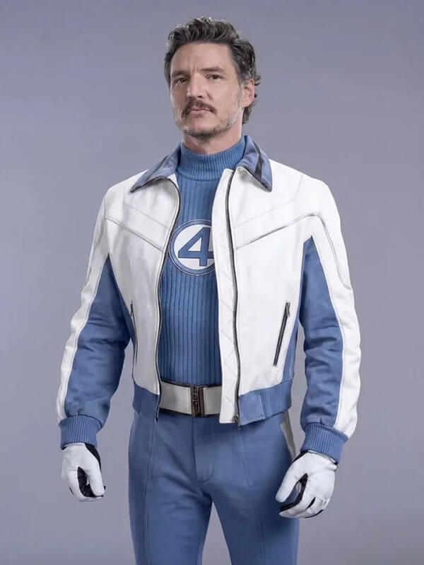 Reed Richards Avenger Doomsday 2026 White Leather Jacket
