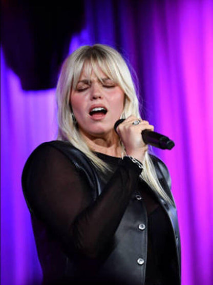 Renee Rapp Grammys Spotlight Black Leather Vest