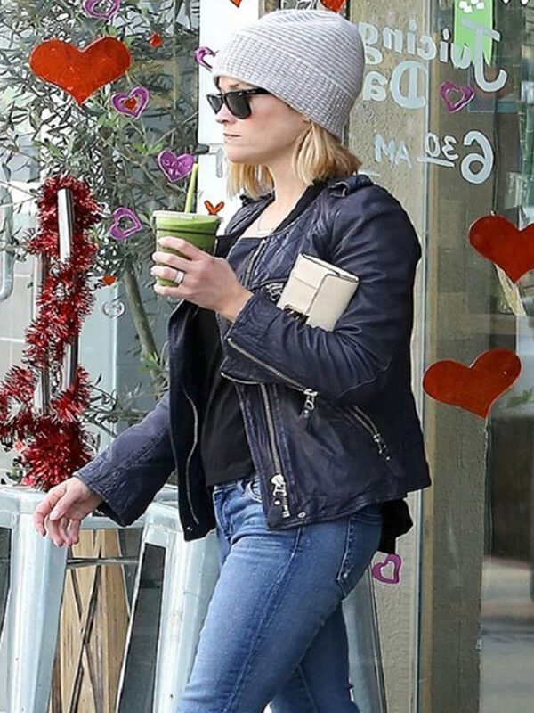 Resee Witherspoon Black Quilted Leather Jacket