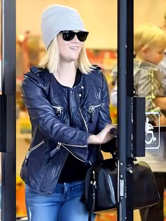 Resee Witherspoon Black Quilted Leather Jacket