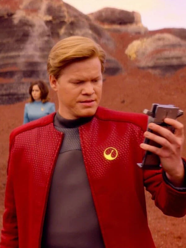 Robert Daly Black Mirror Season 04 Red Leather Jacket