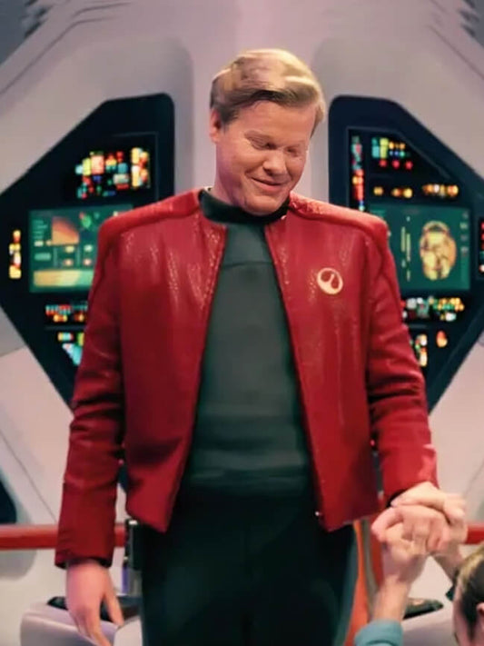Robert Daly Black Mirror Season 04 Red Leather Jacket