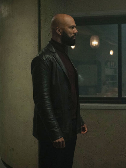 Robert Sims Silo Season 01 Black Leather Coat 