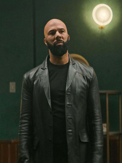 Robert Sims Silo Season 01 Black Leather Coat 