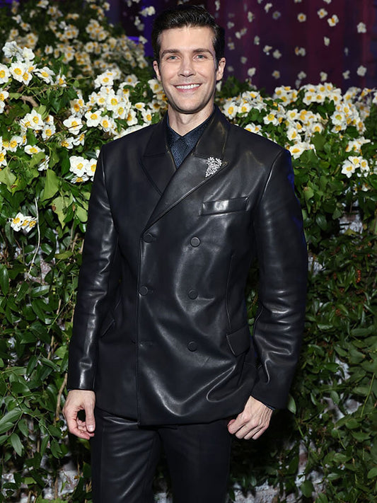 Roberto Bolle Met Gala 2025 Black Leather Blazer