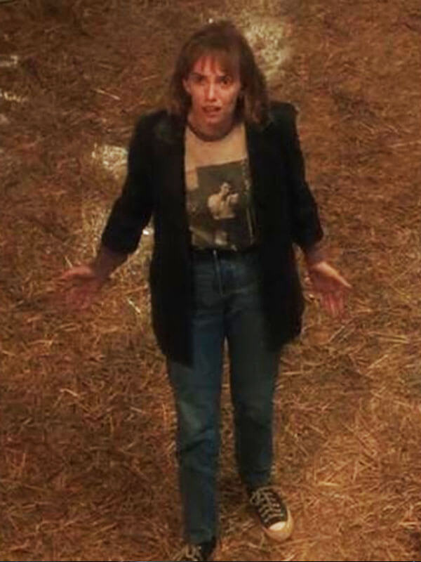 Robin Stranger things Season 05 Black Leather Coat