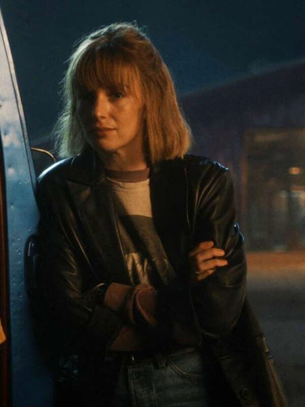 Robin Stranger things Season 05 Black Leather Coat