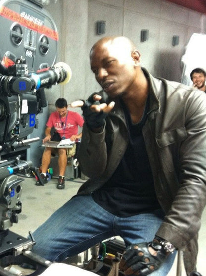 Roman Pearce Fast & Furious 6 Grey Leather Jacket