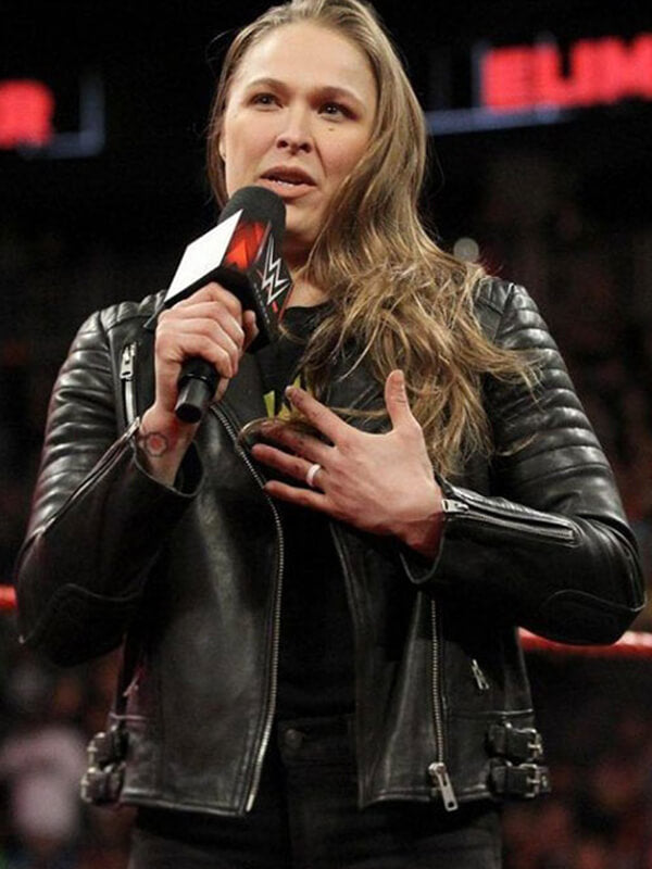 Ronda Rousey Black Quilted Leather Jacket