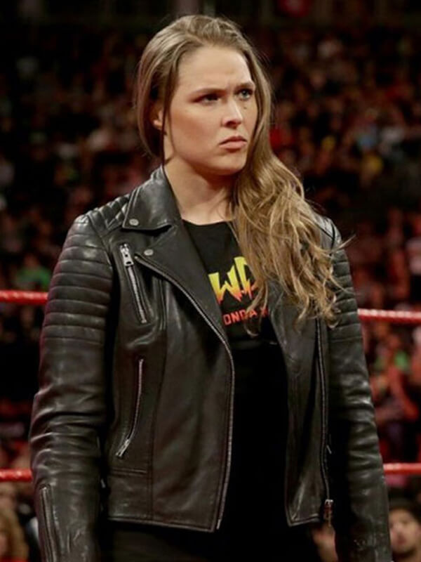 Ronda Rousey Black Quilted Leather Jacket