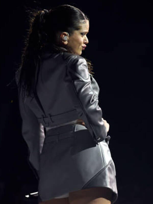 Rosalia Motomami Tour Bogota Grey Leather Moto Jacket