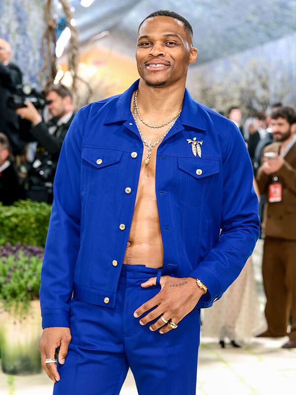 Russell Westbrook Met Gala 2026 Blue Cotton Jacket