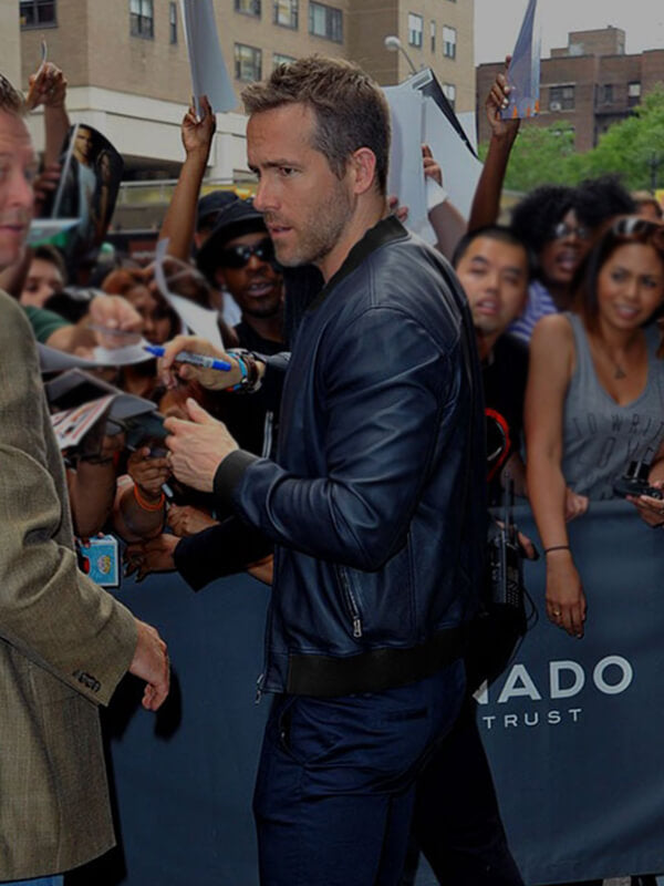 Ryan Reynolds Black Leather Jacket