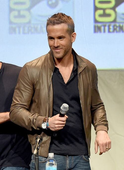 Ryan Reynolds Brown Leather Jacket 