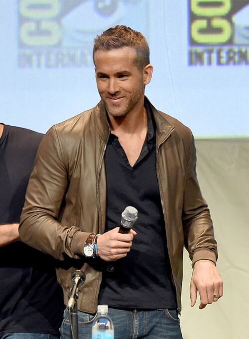 Ryan Reynolds Brown Leather Jacket 