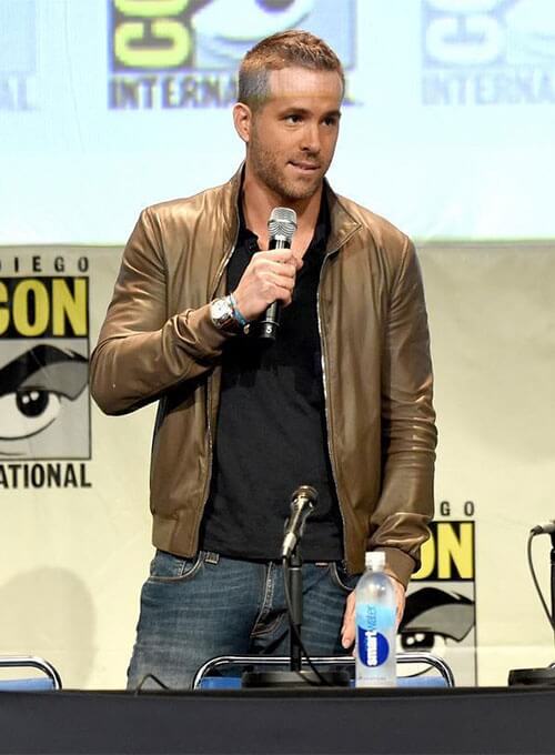Ryan Reynolds Brown Leather Jacket 