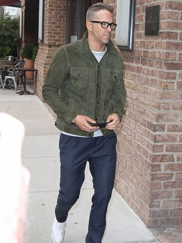 Ryan Reynolds Suede Leather Jacket 
