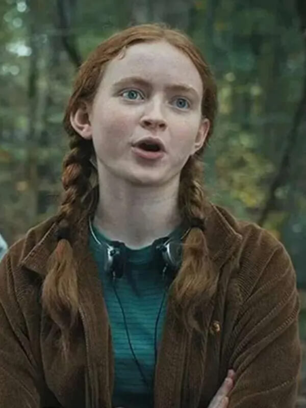 Sadie Sink Stranger Things S04 Brown Corduroy Jacket 