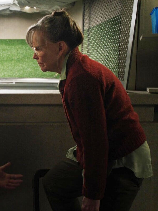 Sally Field Remarkably Bright Creatures 2026 Red Cardigan Jacket