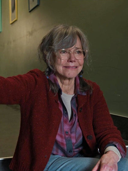 Sally Field Remarkably Bright Creatures 2026 Red Cardigan Jacket