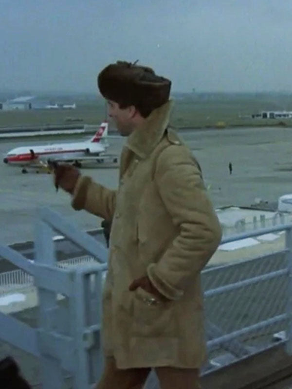 Sam Neil Enigma 1982 Brown Leather Coat