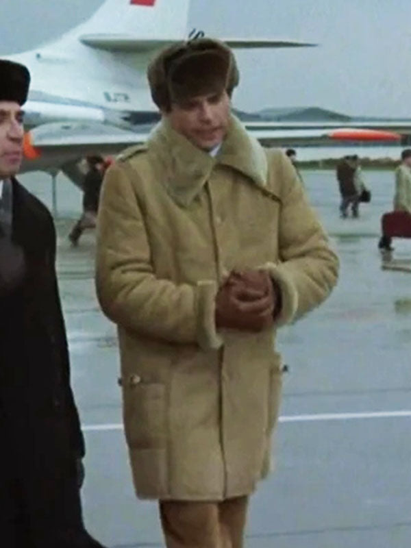 Sam Neil Enigma 1982 Brown Leather Coat