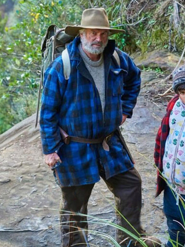 Sam Neil hunt For Wilderpeople 2016 Blue Plaid Coat