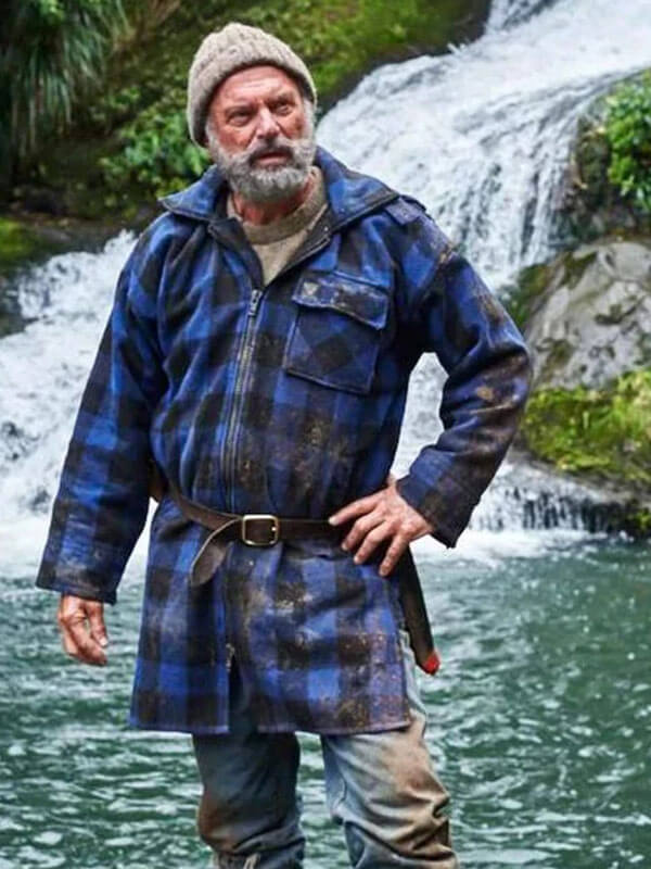 Sam Neil hunt For Wilderpeople 2016 Blue Plaid Coat