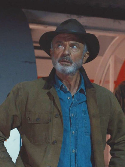Sam Neil Jurassic Park Dominion Brown Trucker Jacket