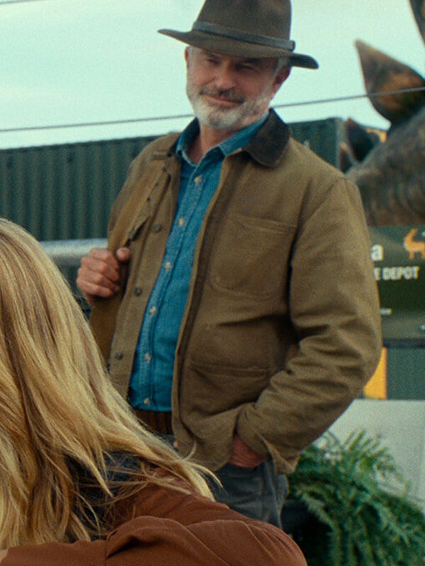 Sam Neil Jurassic Park Dominion Brown Trucker Jacket