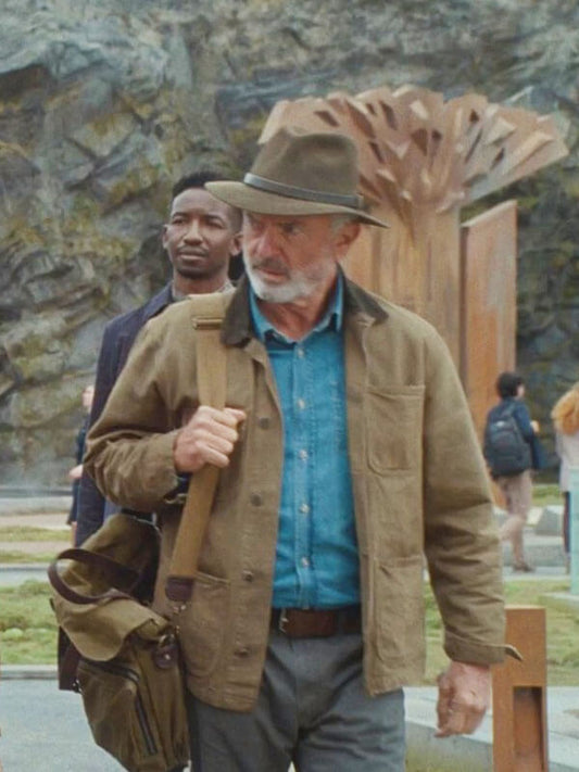 Sam Neil Jurassic Park Dominion Brown Trucker Jacket