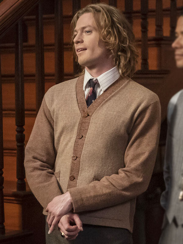 Sam Reid Interview With The Vampire Season 01 Tan Cardigan Jacket