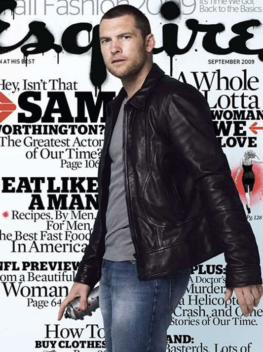 Sam Worthington Black Leather Jacket