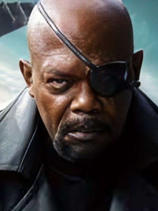   Samuel L. Jackson Black Leaather Coat 