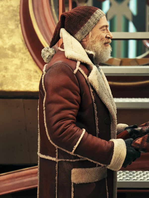 Santa Nick Red One Red Leather Coat